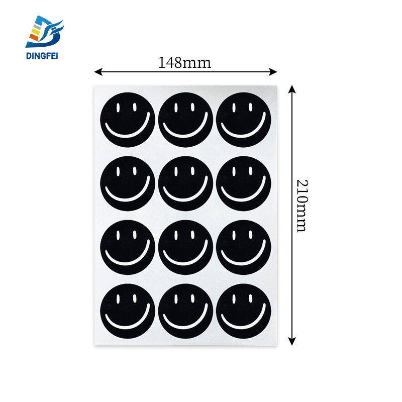 680 Series Black Reflective Smiles Stickers - 